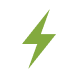Піктограма блискавки зеленого кольору
